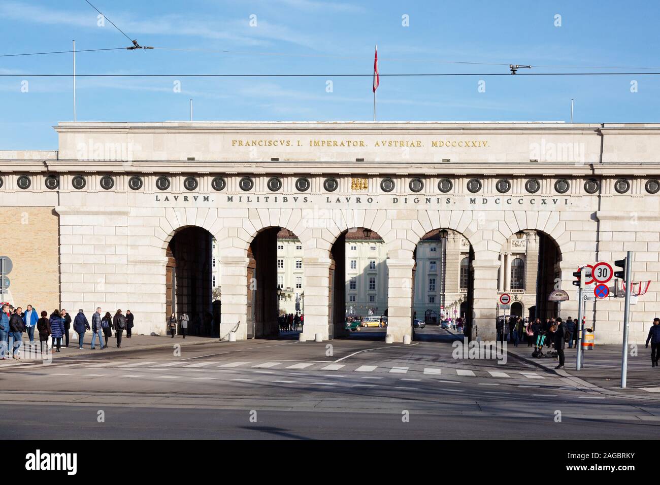 Heldentor, Wien Österreich - ein Denkmal für die im 1. Weltkrieg verstorbenen Soldaten; Wien Österreich Stockfoto