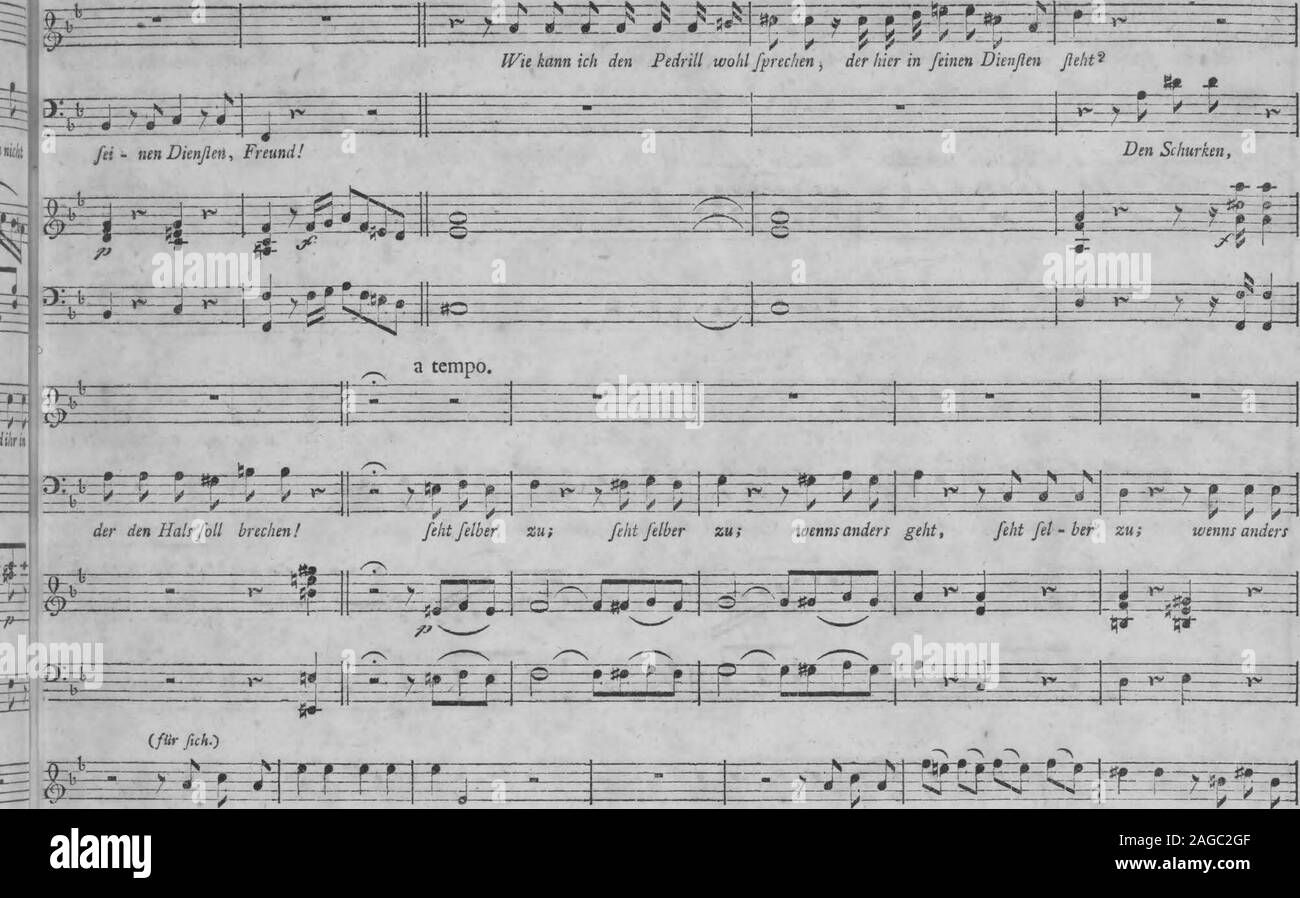 . Die entfuhrung aus dem Serail: ein komischen Singspiels in drey Aufzugen (1796). Wurde für ein at-Ttr grober Bengel, als für ein Al-ter gro - ihr Ben-Gel, wasfüridasifljuß fo ein Gal-gen- Stockfoto