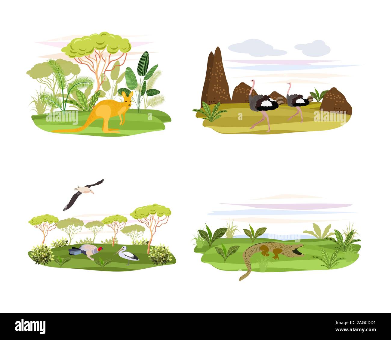 Vector Illustration im flachen Stil. Konzepte der Natur. Stock Vektor