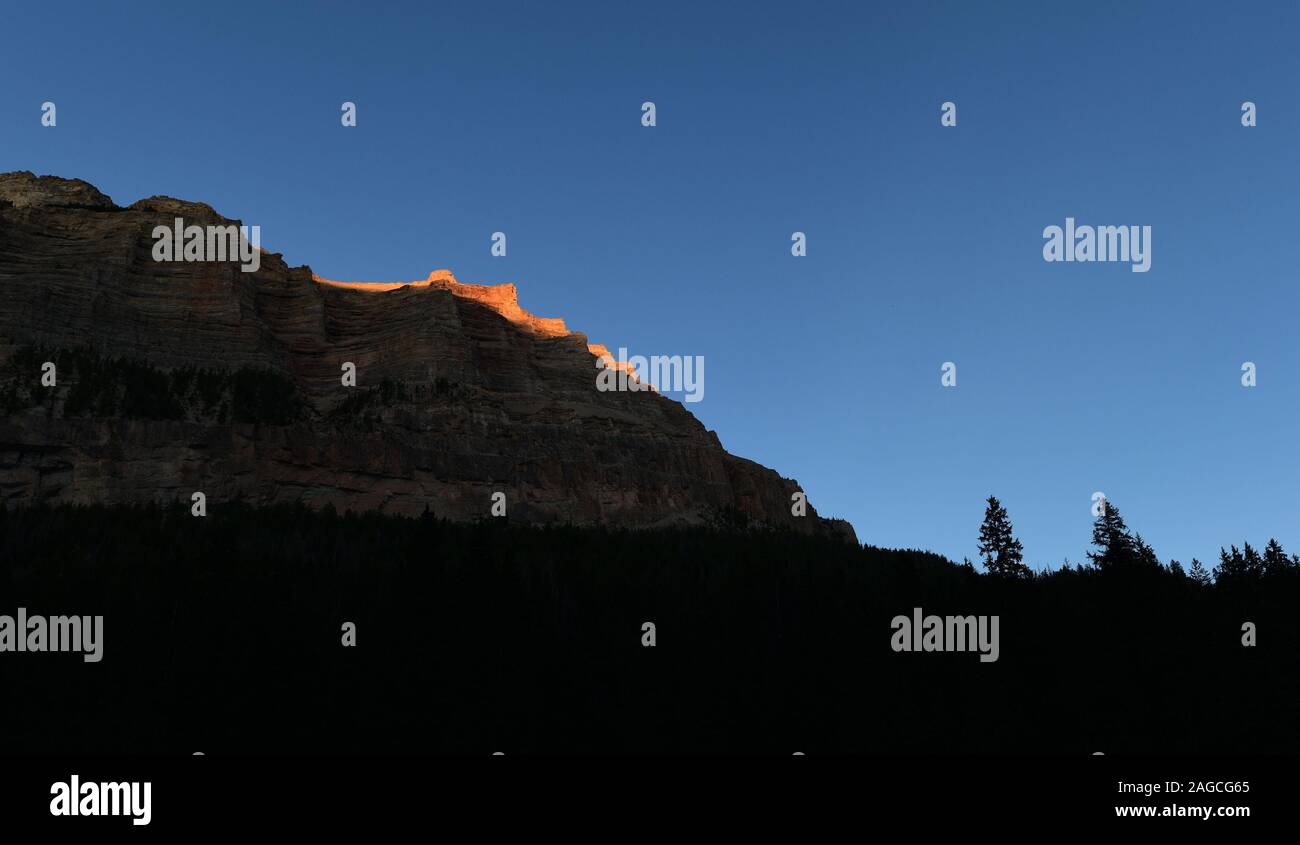 Sonnenuntergang auf Bergrücken in der Wind River Range, Wyoming in der Nähe von Green River Seen und die CDT. Stockfoto