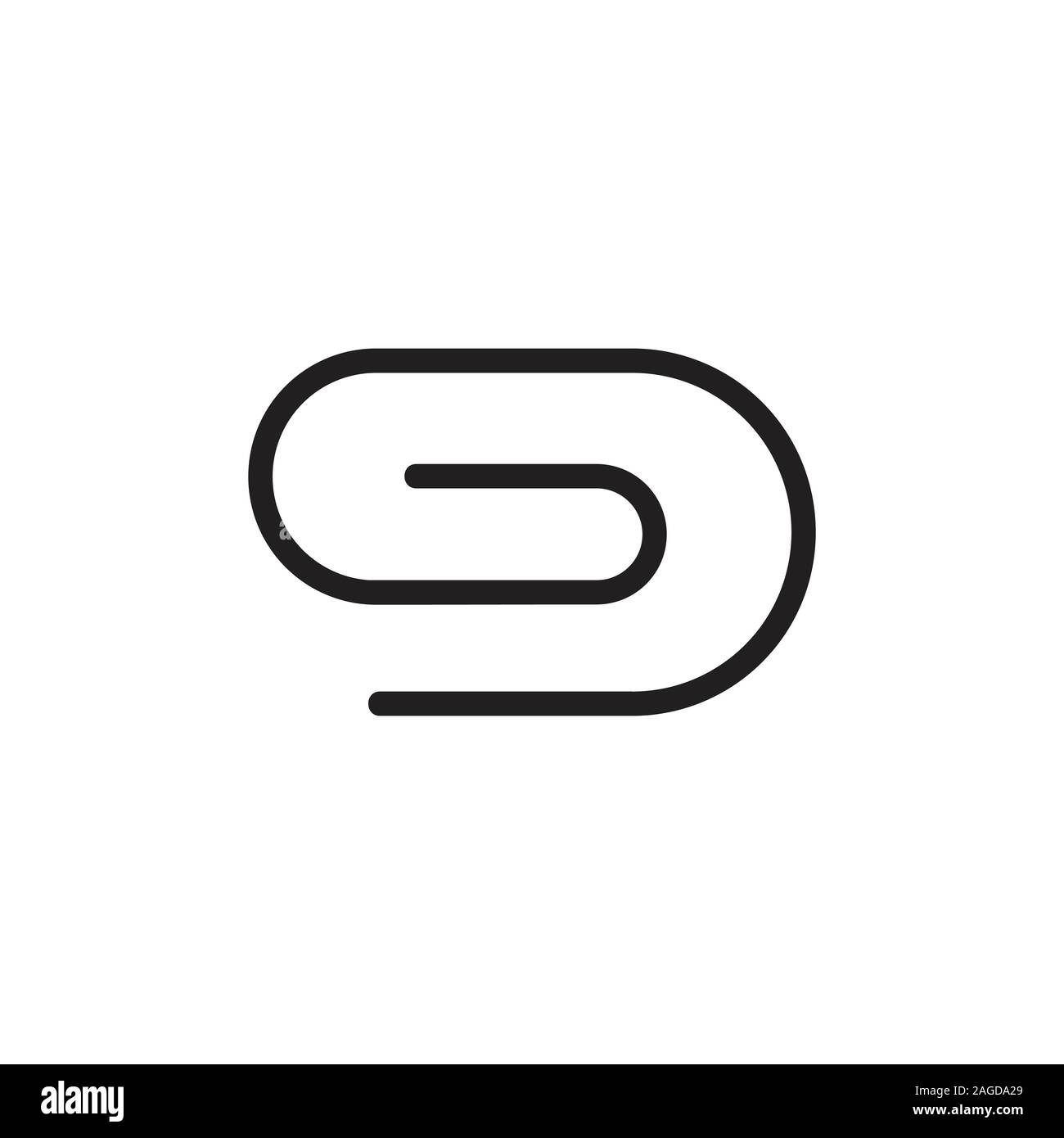 Pin Papierschlaufe Spirale Symbol logo Vektor Stock Vektor