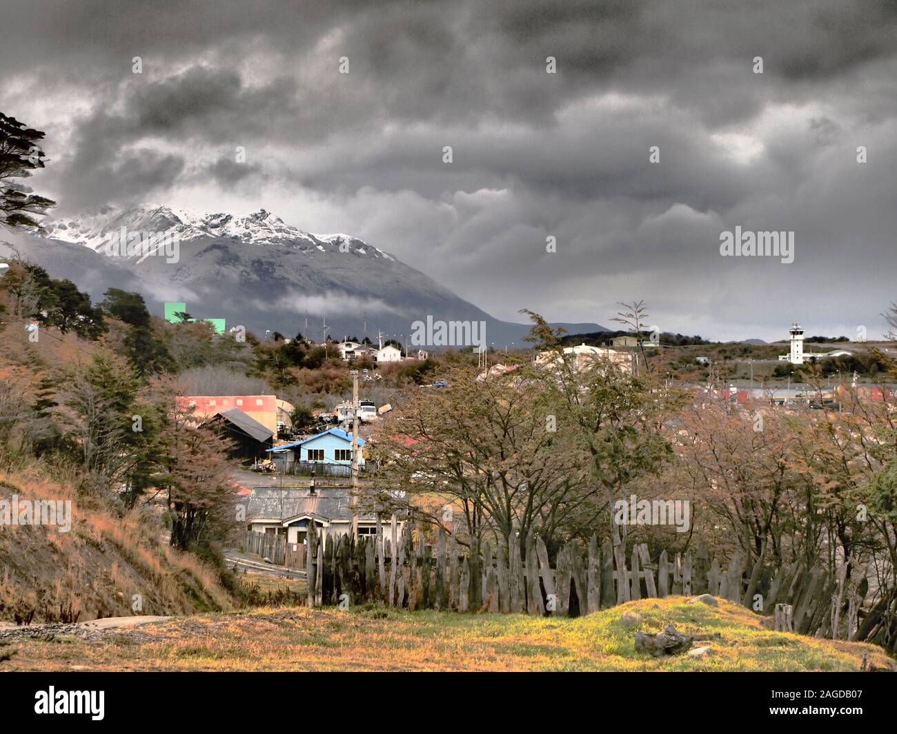 Puerto Williams (Chile), ein Fischerhafen in der Beagle-kanal und auch die Welt "südlichsten Dorf Stockfoto