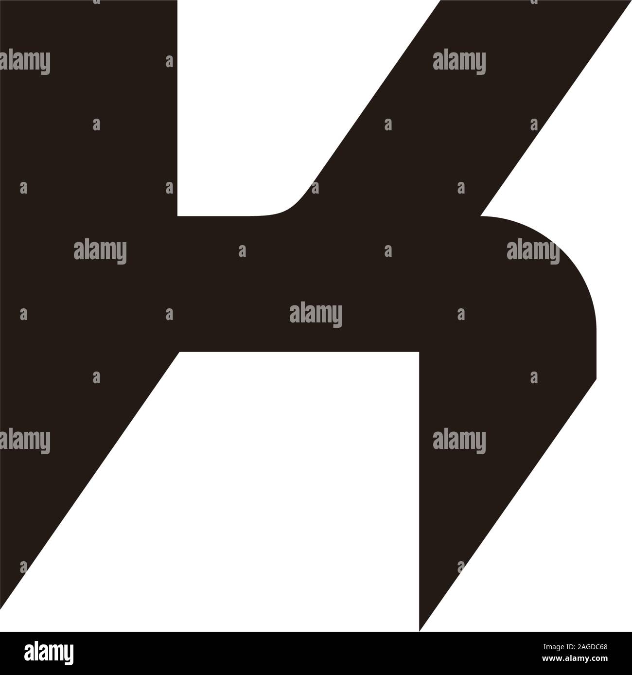 Schreiben kh einfache geometrische Linie logo Vektor Stock Vektor