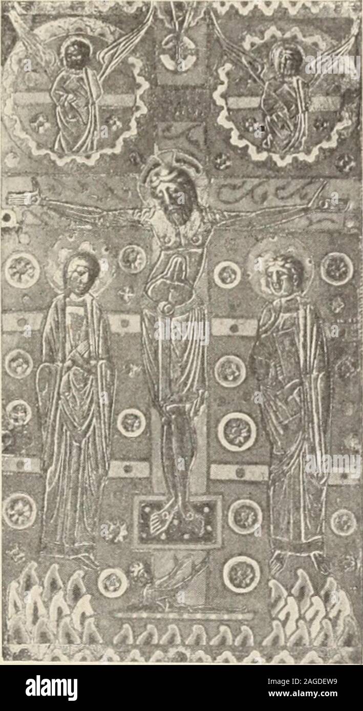 . Objets d'Art et de haute curiosité de l'Antiquité, du Moyen Age et de la Renaissance. e, est à Huit représentée unerose émaillés pétales de Bleu - Lapis, de Bleu - türkis et de vert. Li-moges, Xiii * siècle. Durchm., 4 Cent. 162 - Extrémité speisen Croix pattée encuivre Champlevé, Offrant et émaillé lévangéliste lesymbole de Saint Luc. Li-moges, XIII^ siècle. Haut., 6 Cent.; Larg, 3 Cent. Ich 63 - Chasse en cuivre champlevé etémaillé. Crète découpée à jour. Deforme surquatre rectangulaire, Elle repose pieds, et est à sa partieprincipale ornée de six personnages De reliefémaillés, Trois sur la Caisse, Stockfoto