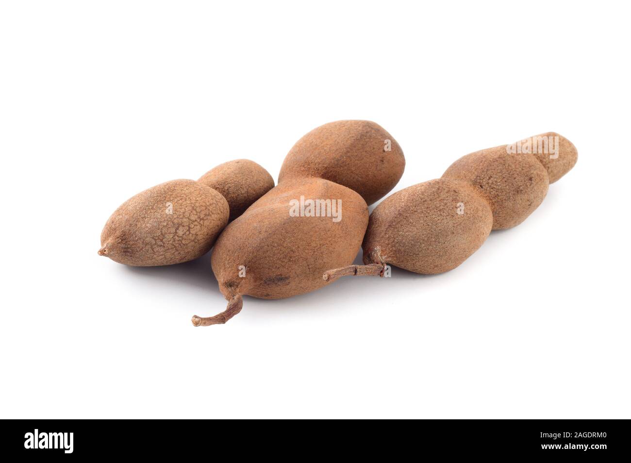 Tamarind isoliert auf weißem Hintergrund. Süße tamarind (Tamarind indica L.) Stockfoto