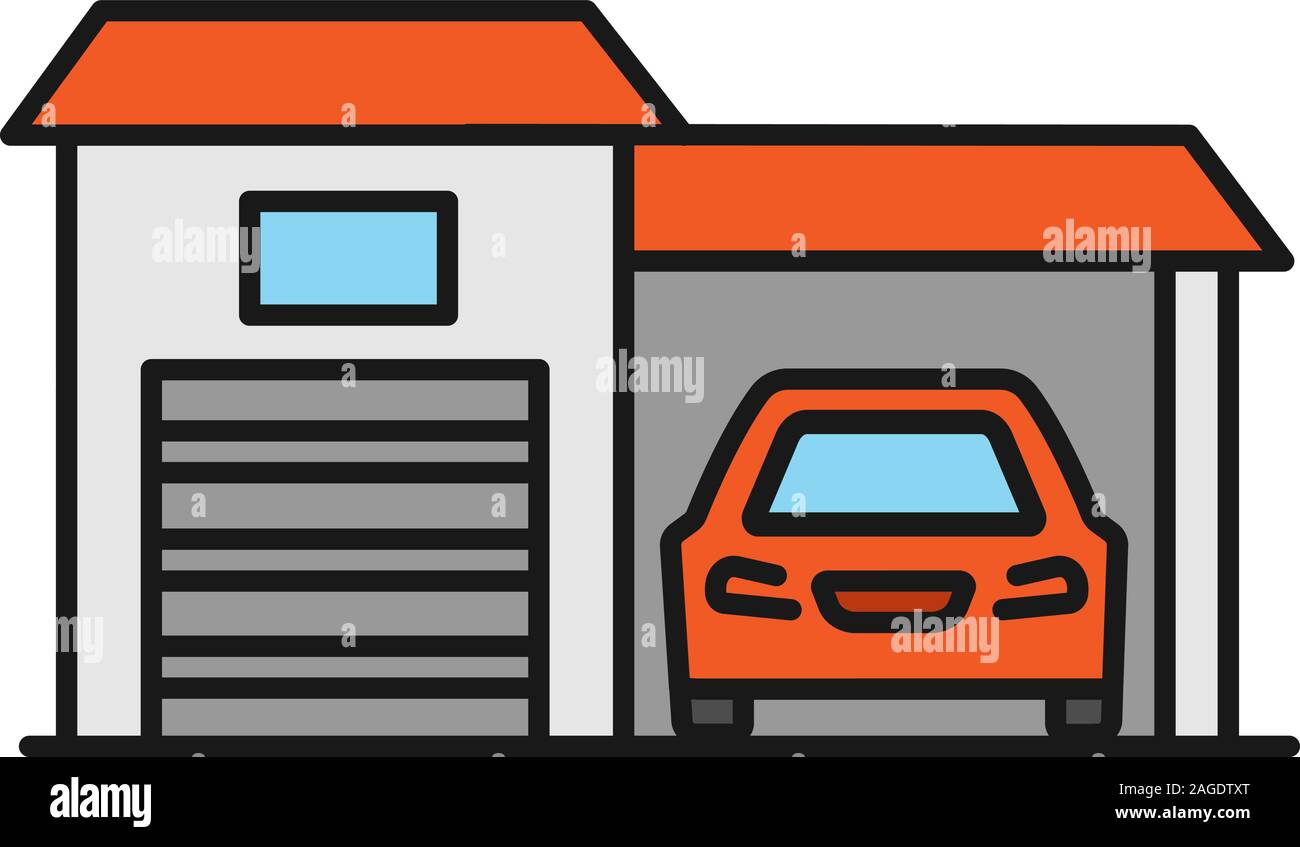 Garage Farbe Symbol. Auto Werkstatt. Isolierte Vector Illustration Stock Vektor