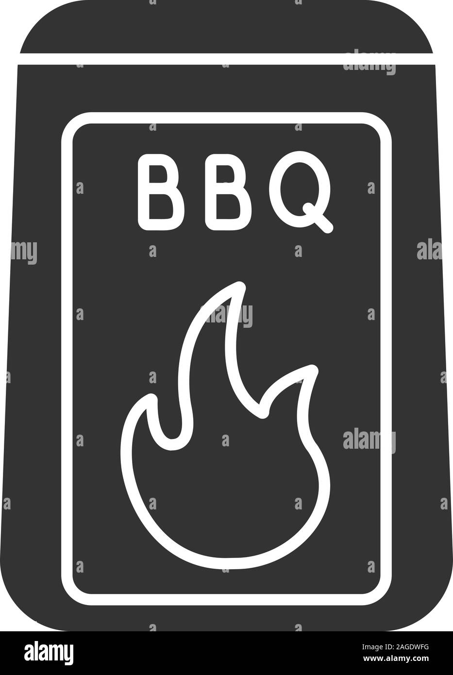 Grill Kohle glyph Icon. Silhouette Symbol. Negativer Platz. Bbq-Kraftstoff. Vektor isoliert Abbildung Stock Vektor