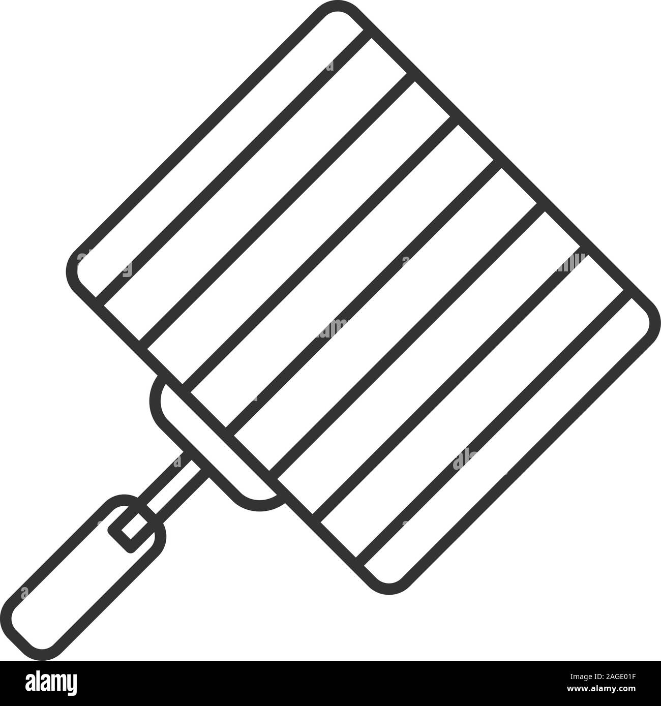 Hand Grill lineare Symbol. Grill Gitter. Dünne Linie Abbildung. Grillen