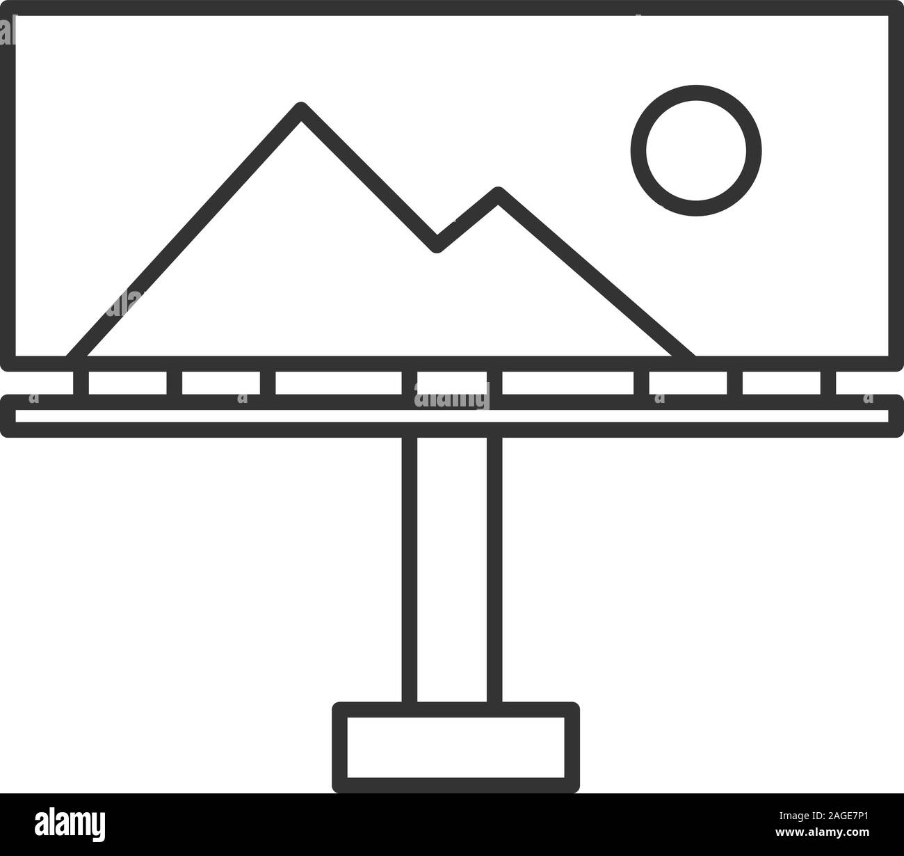 Reklametafeln mockup lineare Symbol. Dünne Linie Abbildung. Large Format Printing. Big board Vorlage. Kontur Symbol. Vektor isoliert Maßbild Stock Vektor
