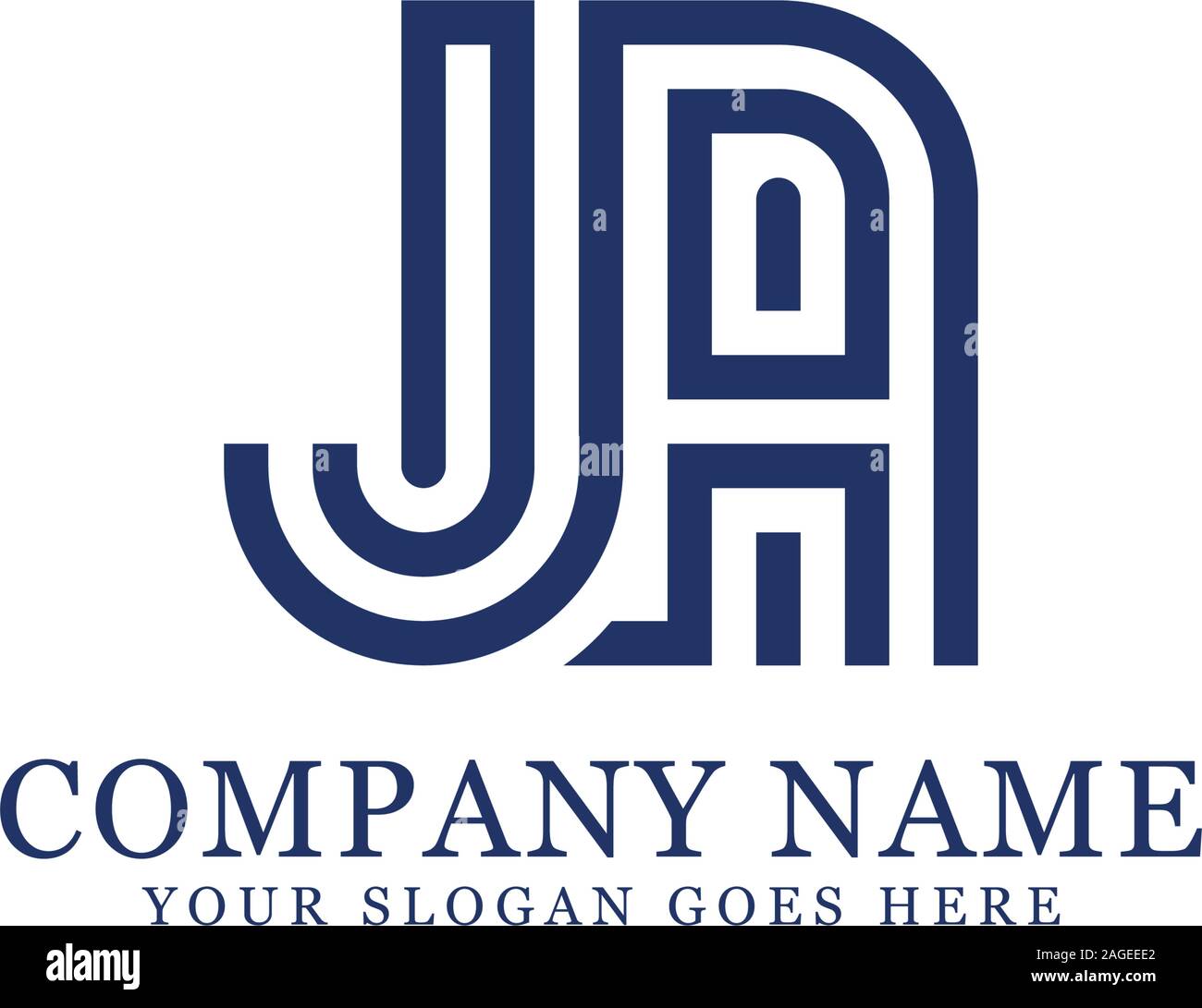 JA Logo Designs, Monogramm logo Vektor Stock Vektor