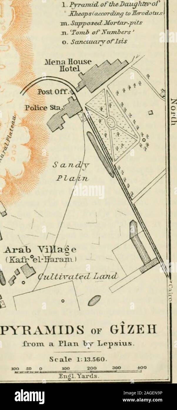 . Ägypten und die Sûdân; Handbuch für Reisende. 123 6. Die Pyramiden von Gizeh. Der Ausflug zu den Pyramiden von Gizeh recinires mindestens einen halben Tag. Elbctbic Tbamwat vom Ataba el-Khadra (1 Std.) Mena House, siehe Nr. 14 (s. 38); auch Nr. 15 bis Gizeh nur Dorf, siehe S. 39. - Durch Caeriage die Fahrt dauert I-IV 4 Std. pro Weg (s. 39). Ctclists und Motor - ists wird die Straße sehr gut finden. Es sollte nicht vergessen werden, dass die Ka-Fren-Nil-Brücke ist offen für 11 2 Std. täglich für die Durchfahrt des Schiffes. s (siehe S. 79), wenn die etwas längere Strecken über die Abbas II. Brücke (siehe unten) oder Th Stockfoto