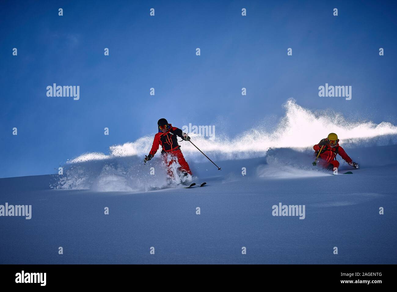 Skifahrer, Skifahren Stockfoto