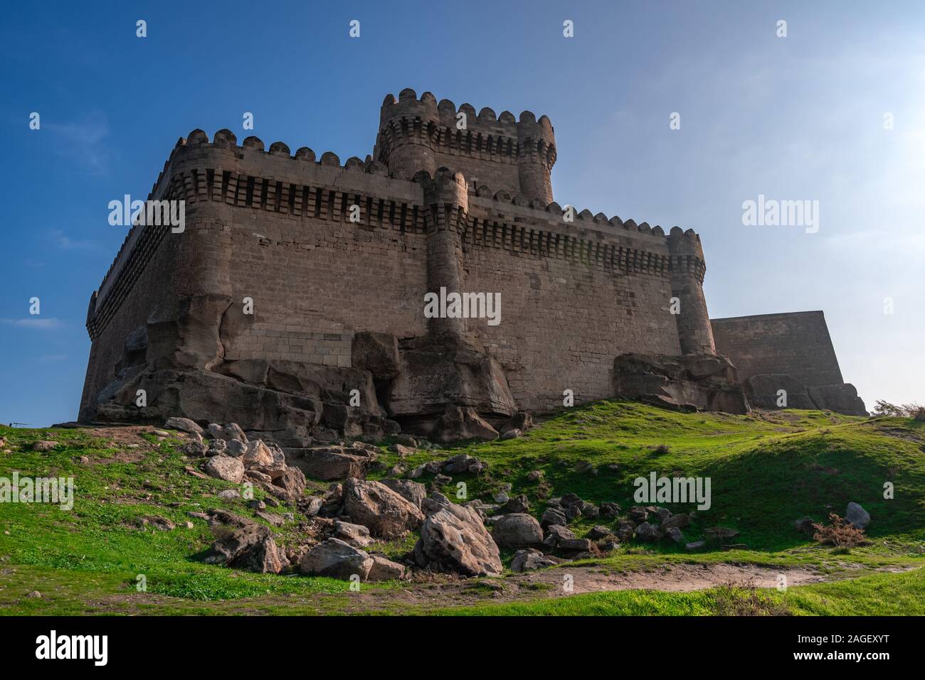 Alte Festung, die bis in das 12. Jahrhundert datiert, in Ramana Bezirk, historische Denkmäler der Aserbaidschanischen Republik Stockfoto