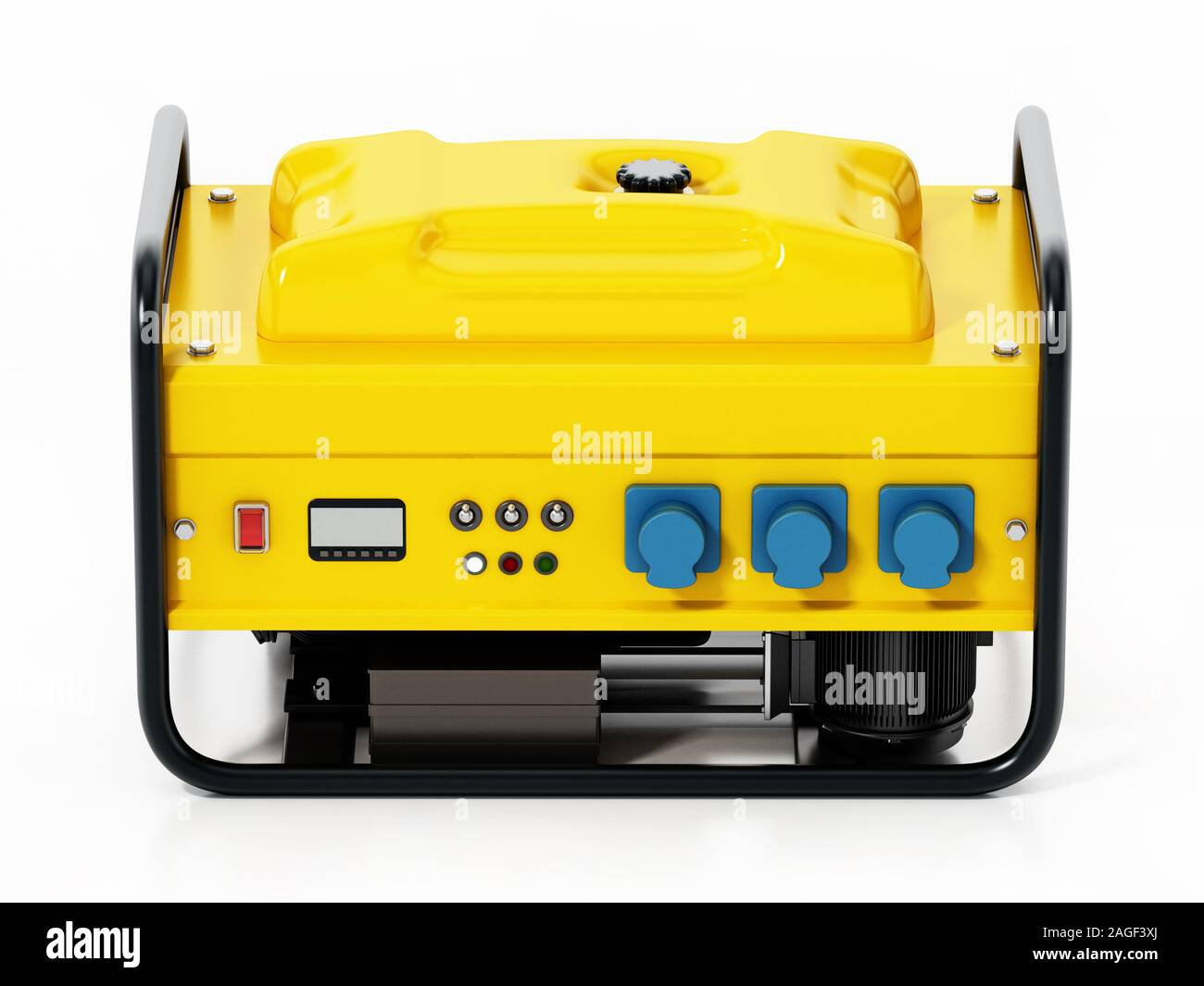 Generator auf weißem Hintergrund. 3D-Darstellung. Stockfoto