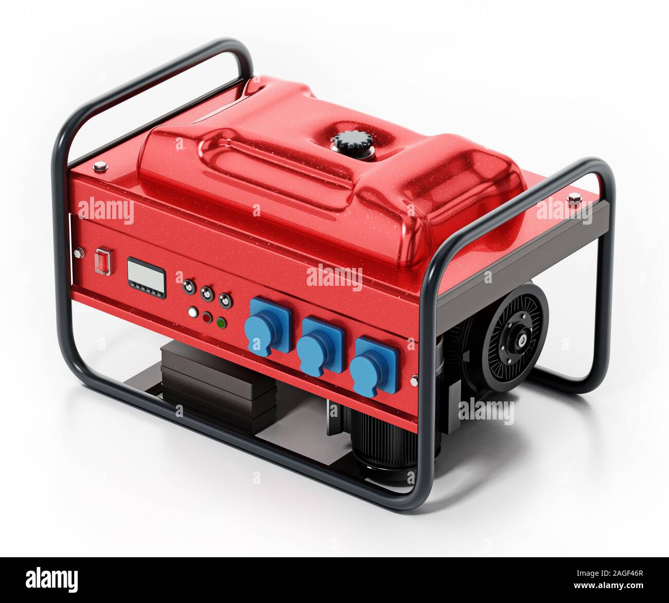 Generator auf weißem Hintergrund. 3D-Darstellung. Stockfoto