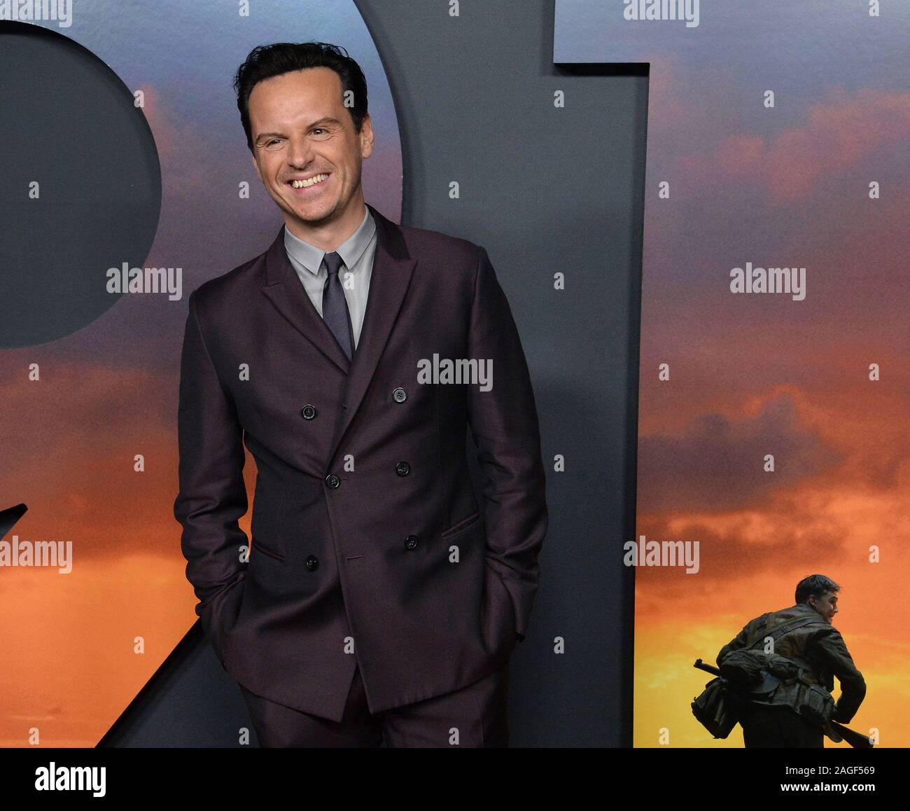 Los Angeles, USA. 18 Dez, 2019. Warf Mitglied Andrew Scott besucht die Premiere des Motion picture Kriegsdrama '1917' an der TCL Chinese Theatre in Hollywood Abschnitt von Los Angeles am Mittwoch, 18. Dezember 2019. Handlung: Zwei junge britische Soldaten während des Ersten Weltkrieges sind eine unmögliche Mission: eine Botschaft tief in feindliches Gebiet, die 1.600 Männer, und einer der Soldat Brüder, vom Wandern direkt in eine tödliche Falle. Foto von Jim Ruymen/UPI Quelle: UPI/Alamy leben Nachrichten Stockfoto