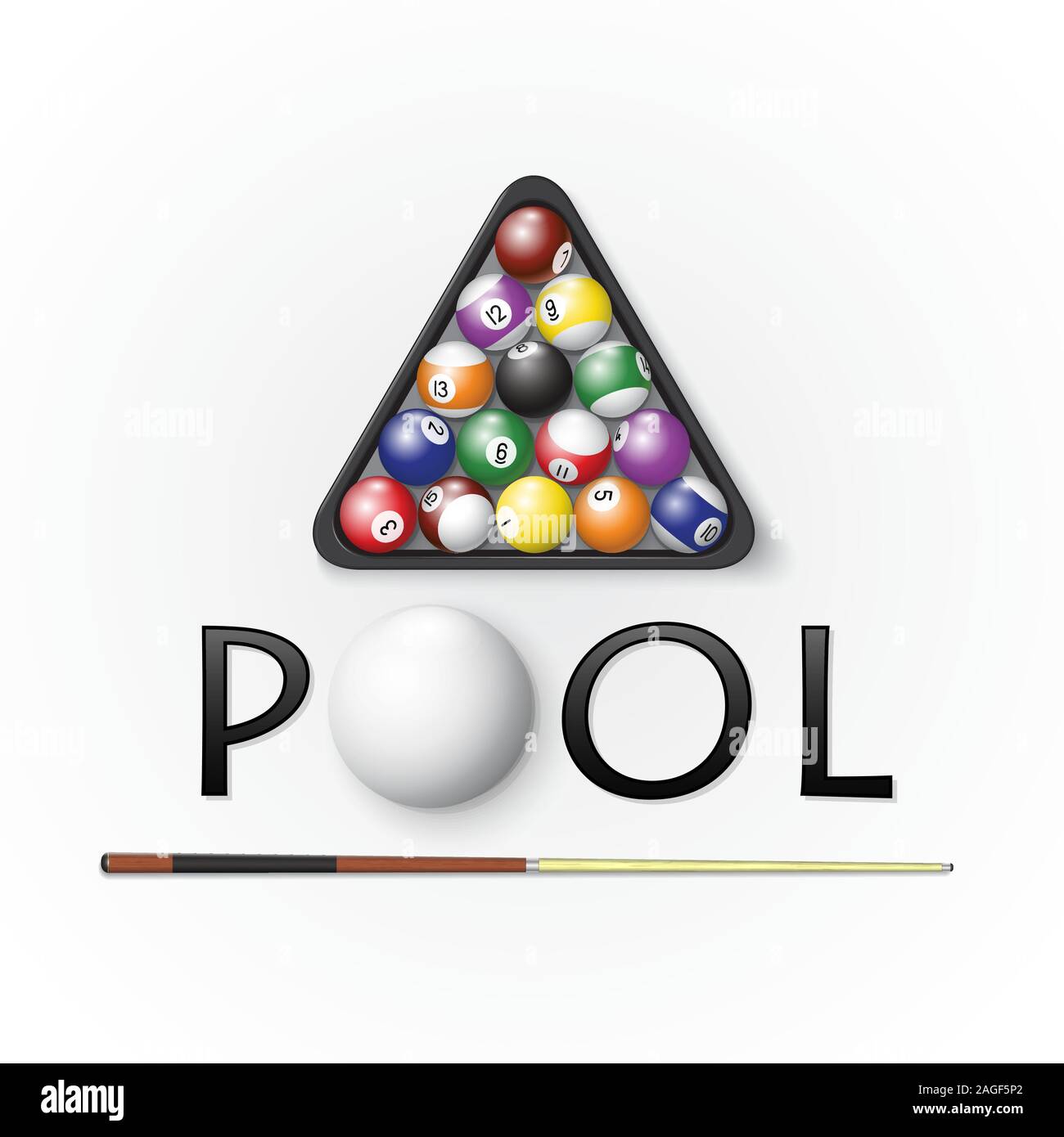 Pool Billard Hintergrund. Vector Illustration. Stock Vektor
