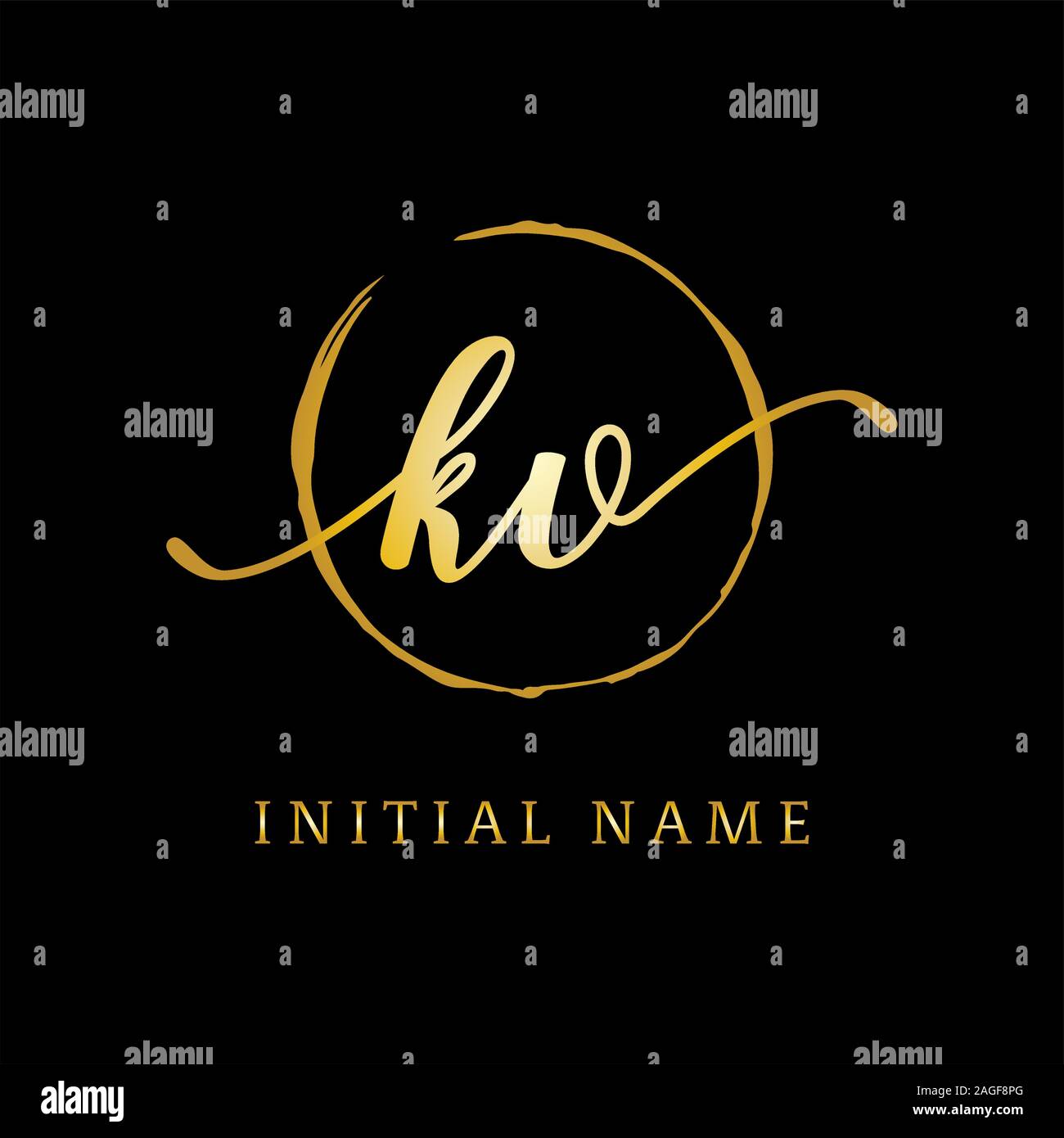 K V Schönheit logo Inspiration, Luxus, Logo Design, Logo Name Stock Vektor