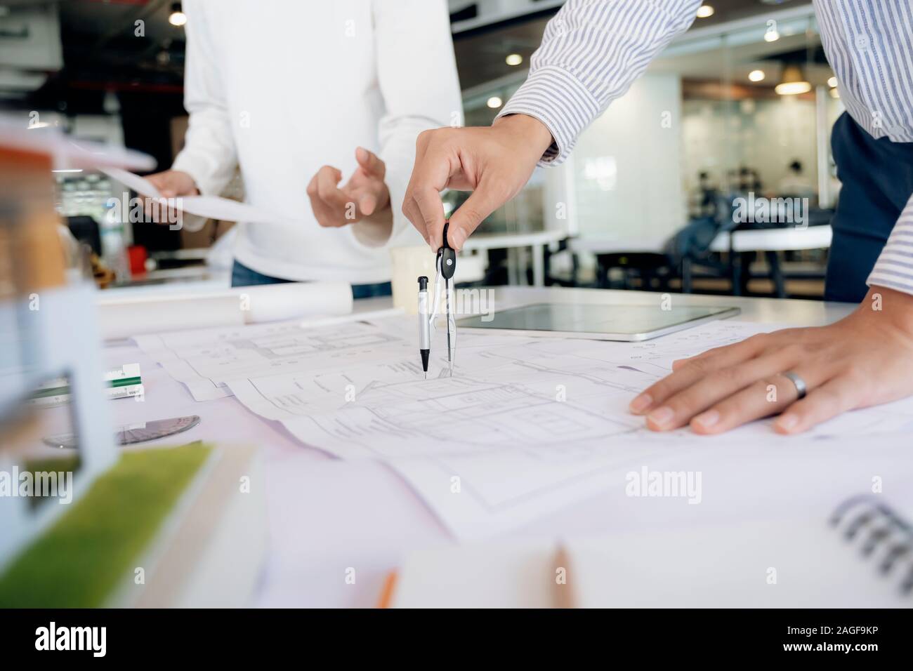 Ingenieur für architektonisches Projekt Stockfoto