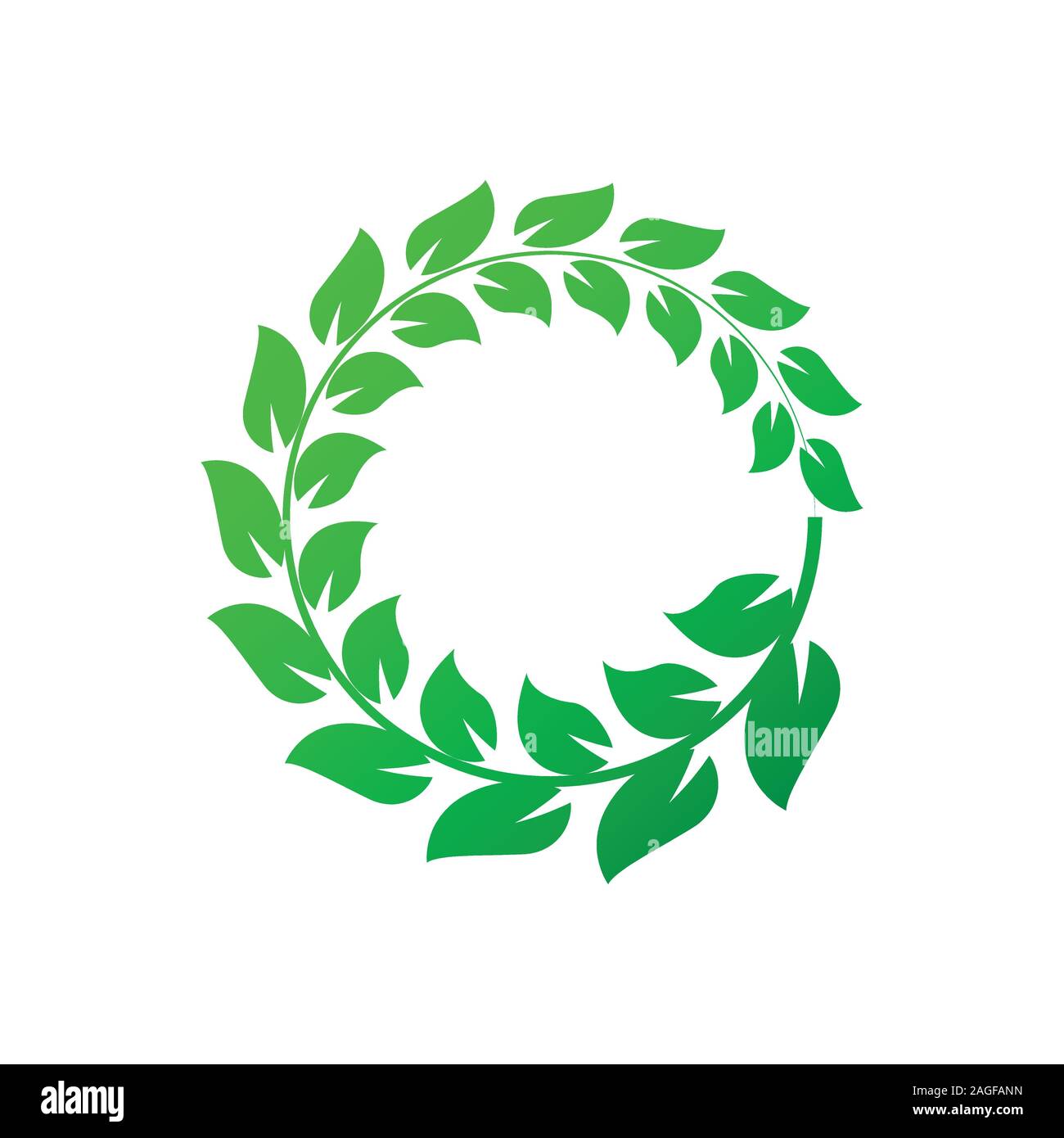 Grünen Lorbeerkranz auf weißem Hintergrund. Vector Illustration.eps 10. Stock Vektor