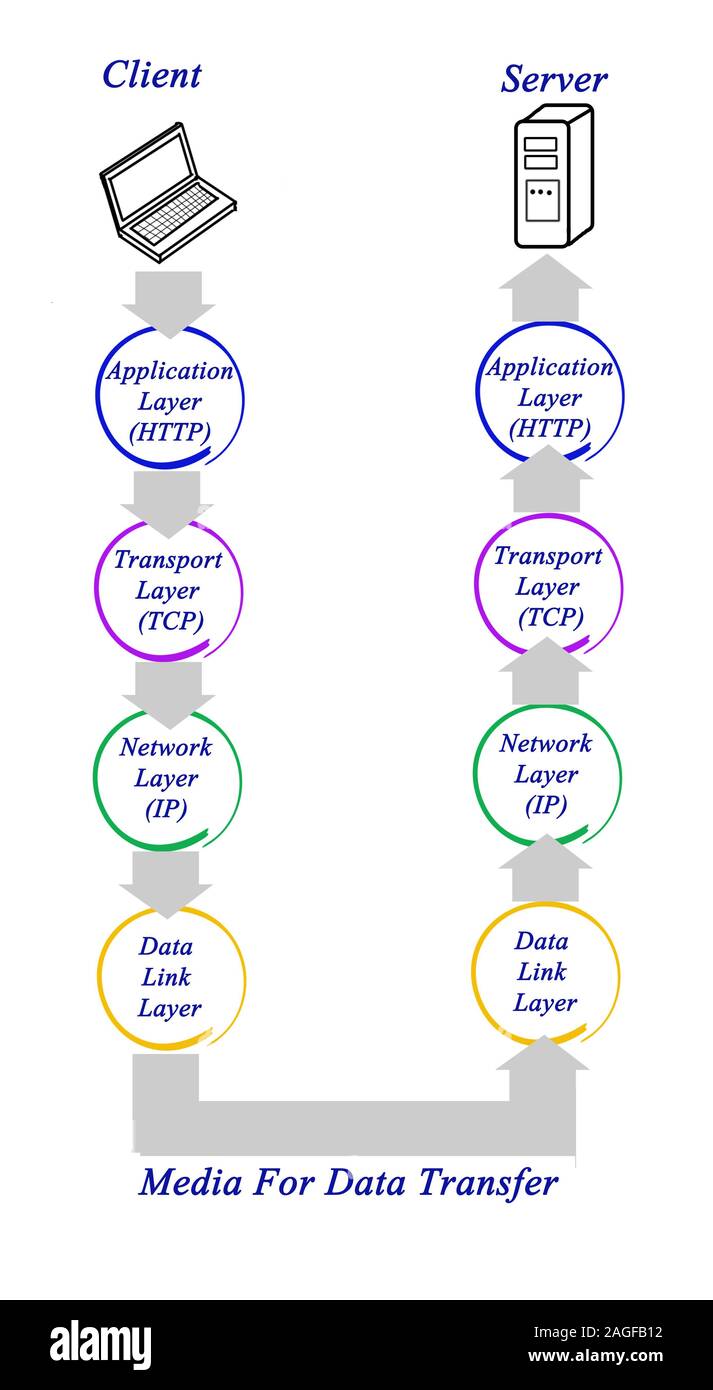 Diagramm der Internet Protocol Stockfoto