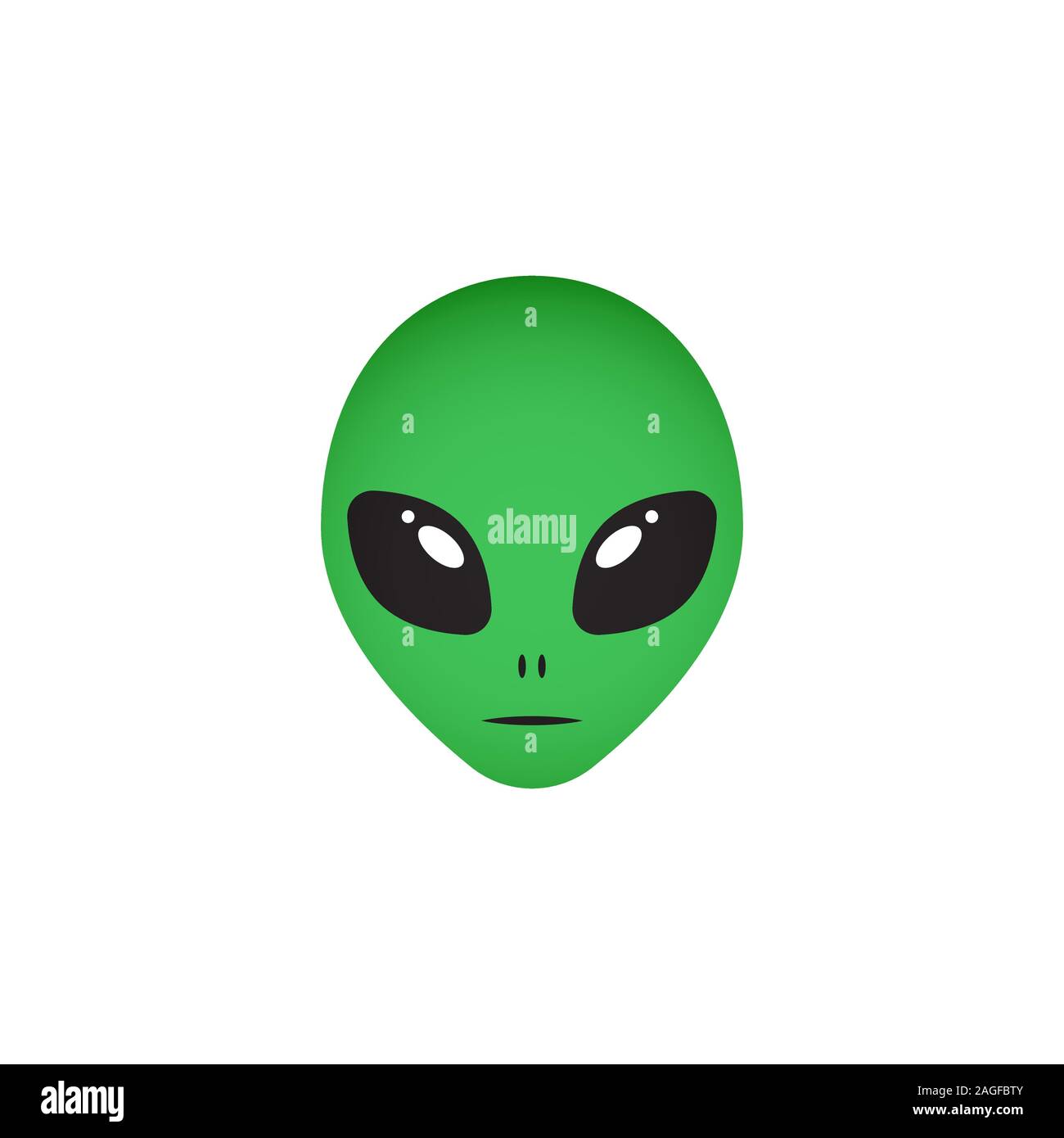 Alien grüne Kopf auf weißem Hintergrund Stock Vektor