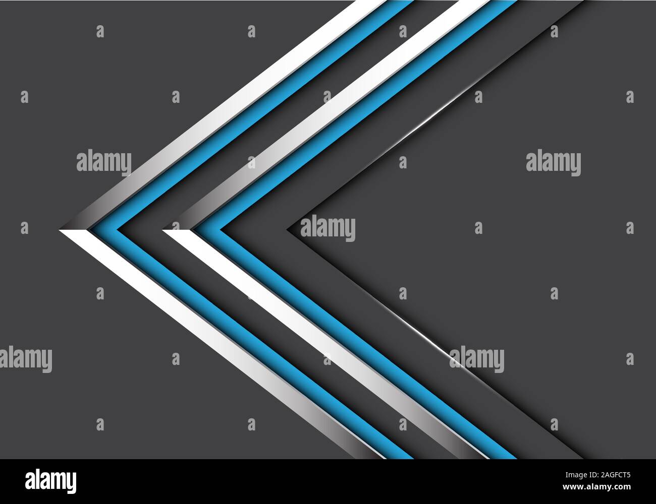 Abstrakte twin Blue Silver Line Richtung auf grau Design moderner Luxus futuristischen Hintergrund Vector Illustration. Stock Vektor