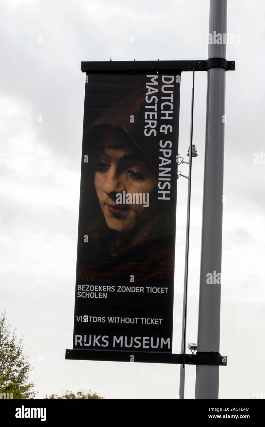 Reklametafeln Rembrandt und Goya Ausstellung Im Rijksmuseum Amsterdam Die Niederlande 2019 Stockfoto