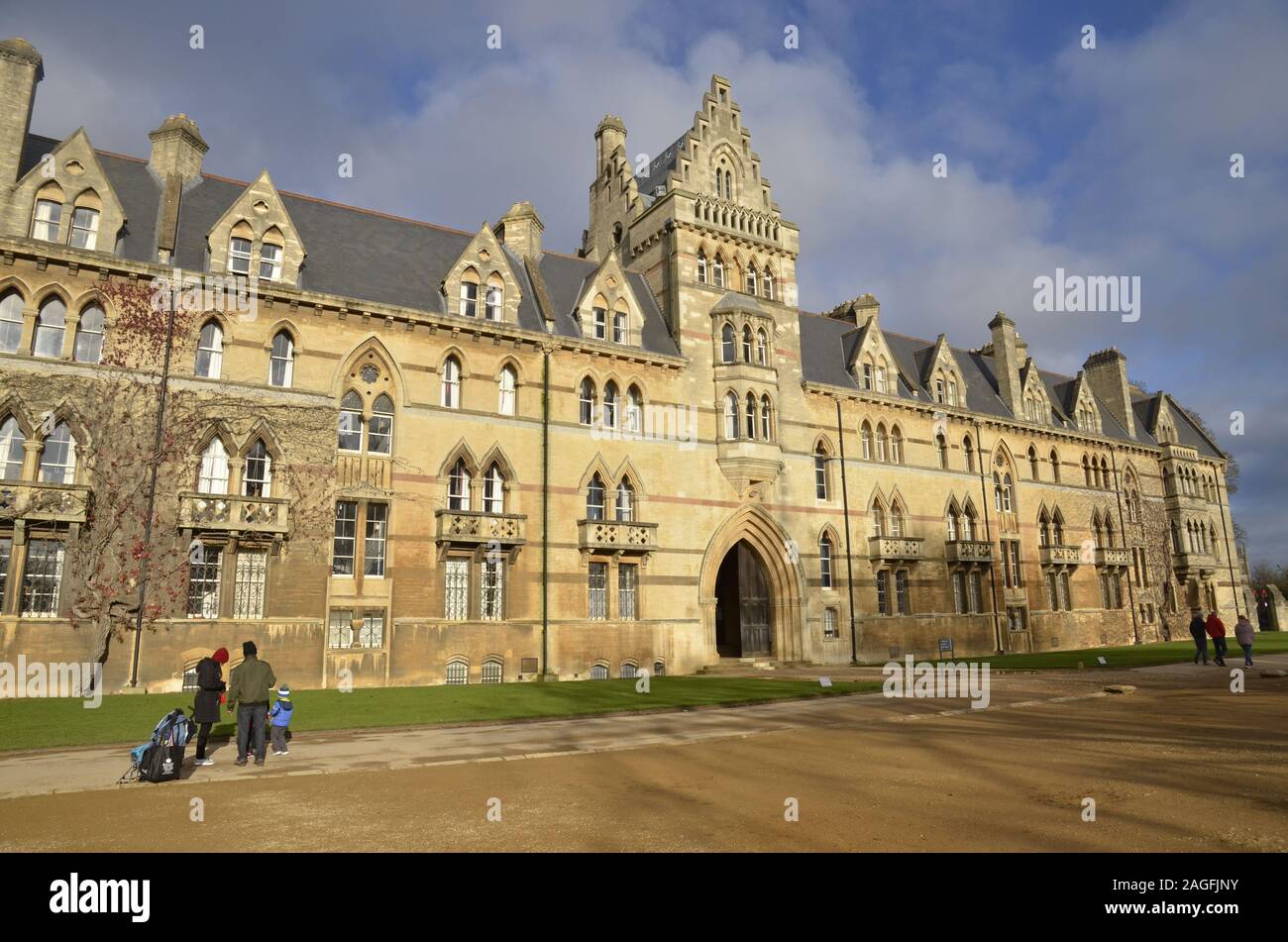 Die Wiesen Gebäude des Christ Church College in Oxford, England Stockfoto