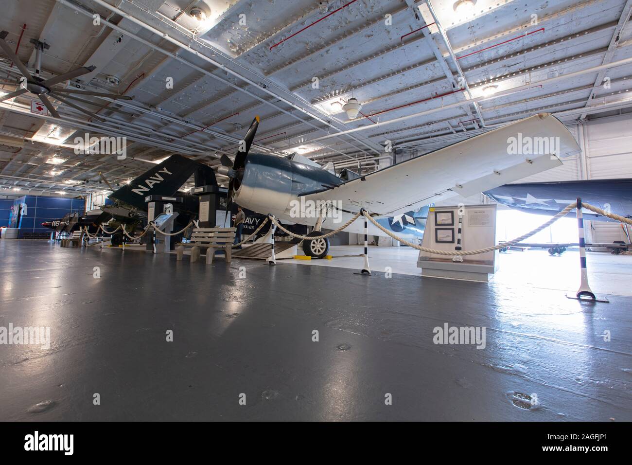 Charleston, South Carolina, USA, Novemner 2019, Grumman F6F Hellcat auf der USS Yorktown Stockfoto