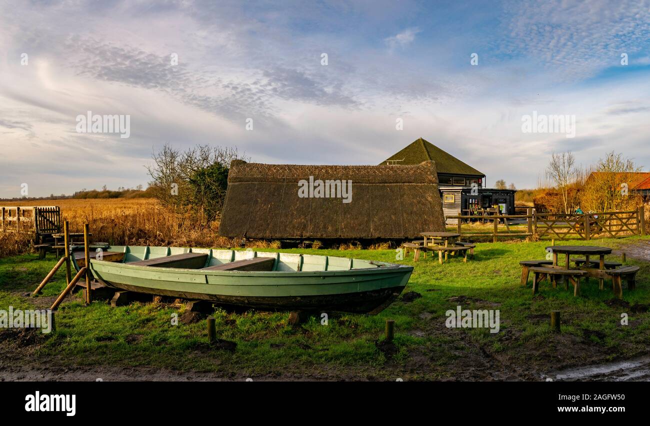 Wicken Fen Visitor Center und Picknickplatz Stockfoto