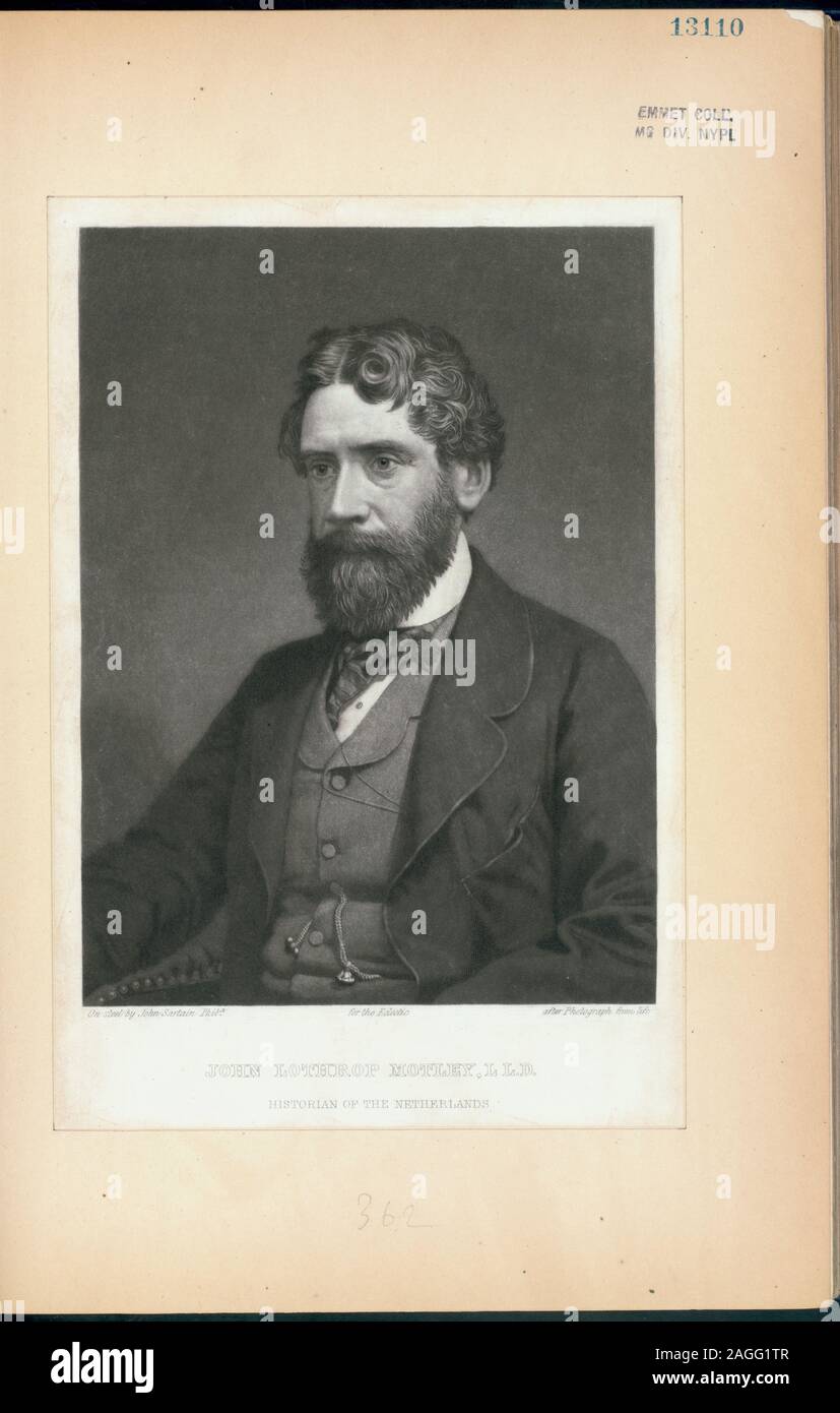 Illustriert von Thomas Addis Emmet, 1880. Band 2 besteht aus Seiten 1-99 von 1865, quarto, Ausgabe der Arbeit, Band 3, Seiten 99-213, Band 5, Seiten 303-400. Zitat/Referenz: EM 13110; John Lothrop Motley, LL.D., Historiker der Niederlande Niederländisch Holland Soldat. Stockfoto