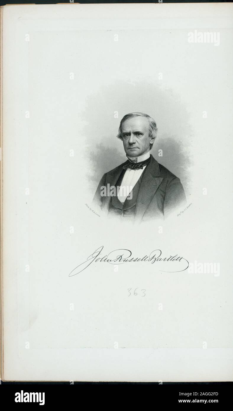 Illustriert von Thomas Addis Emmet, 1880. Band 2 besteht aus Seiten 1-99 von 1865, quarto, Ausgabe der Arbeit, Band 3, Seiten 99-213, Band 5, Seiten 303-400. Zitat/Referenz: EM 13134; John Russell Bartlett. Stockfoto