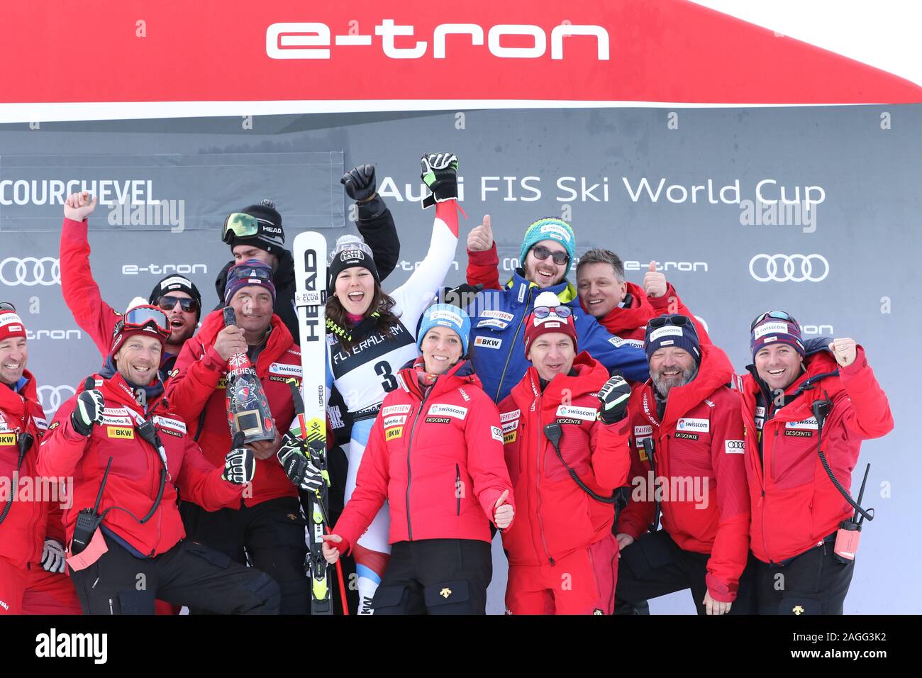 Courchevel Frankreich, Wendy Holdener der Schweiz 3 iwomen Riesenslalom gültig für den Audi FIS Alpine Ski World Cup 2019/20 wintertersports Skifahren Stockfoto