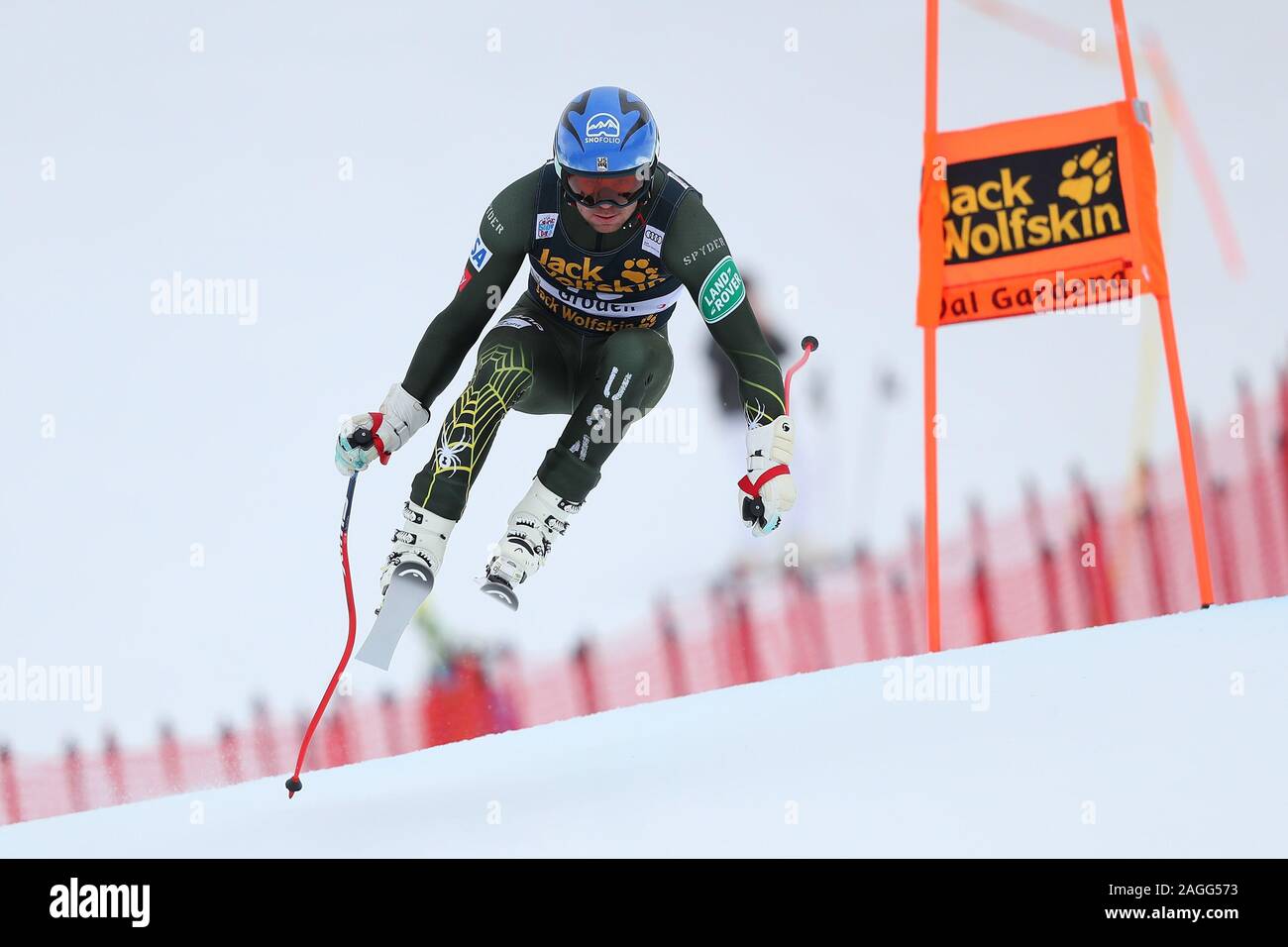 Samuel Dupratt der USA während der Audi FIS Alpine Ski World Cup Downhill Training am 19. Dezember 2019 in Gröden, Italien. Stockfoto