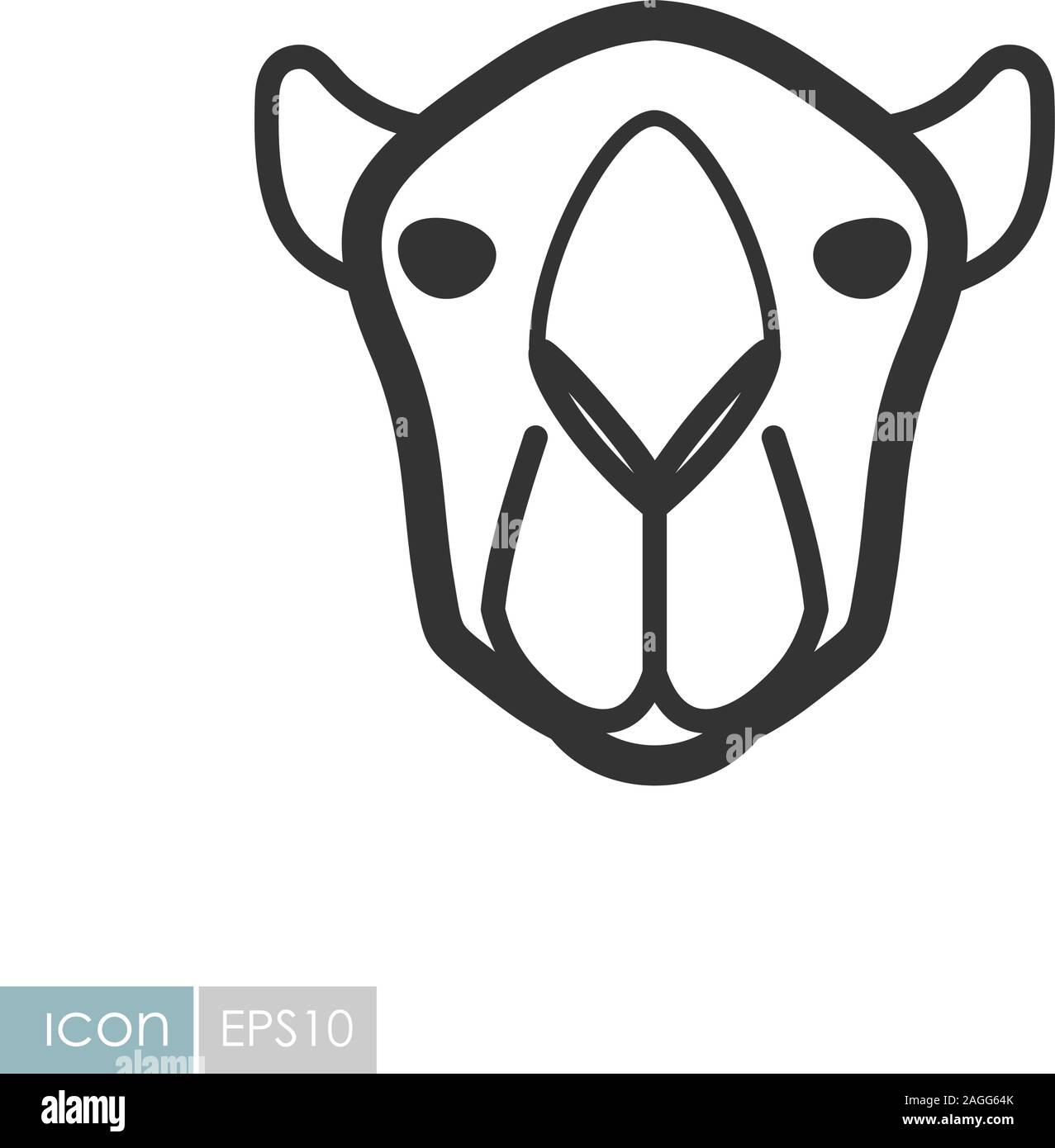 Camel-Symbol. Tier Kopf Vektor symbol Eps 10. Stock Vektor