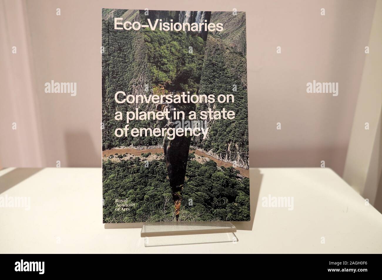 "Eco-Visionaries - Gespräche auf einem Planeten im Ausnahmezustand' Buch im Verkauf in einer Buchhandlung Buchhandlung shop in London England UK KATHY DEWITT Stockfoto