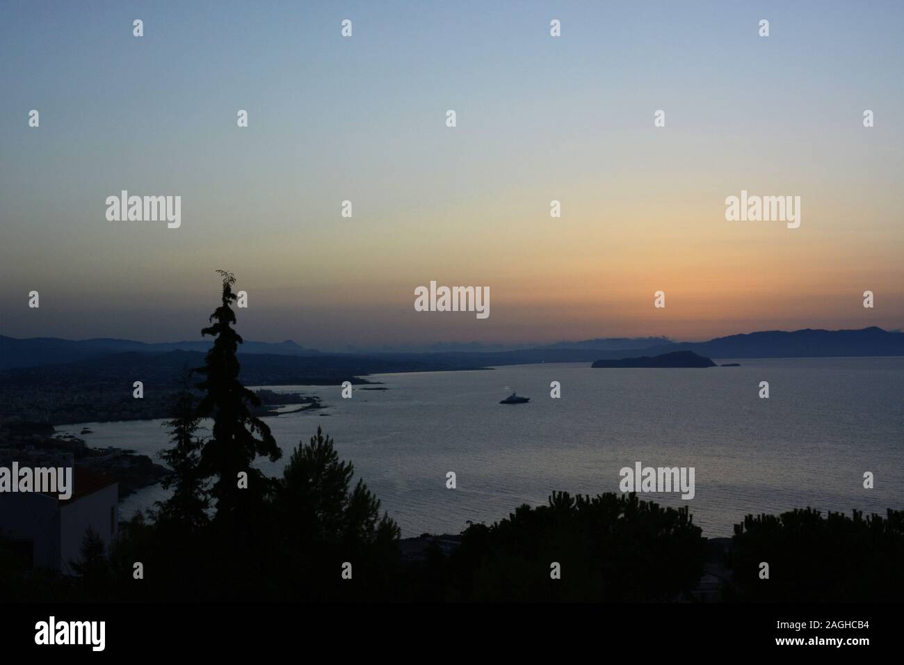 Die schöne Lagune von Chania, der Hauptstadt von Kreta, Griechenland Stockfoto