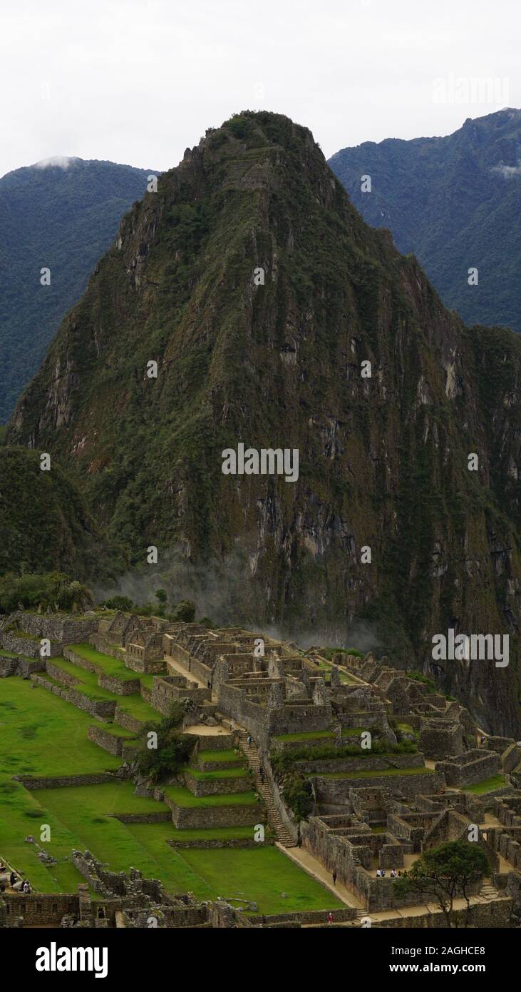 Wayna Picchu, Huayna Picchu, heiliger Berg der Inkas nach Machu Picchu, Cusco Peru Stockfoto