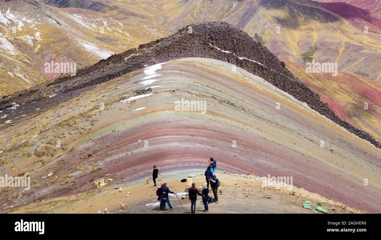 Neue Palccoyo der Regenbogen Berg in Palccoyo, Cusco, Peru Stockfoto