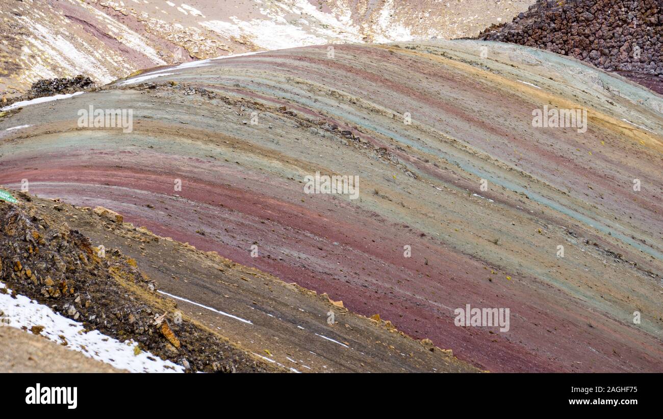 Neue Palccoyo der Regenbogen Berg in Palccoyo, Cusco, Peru Stockfoto