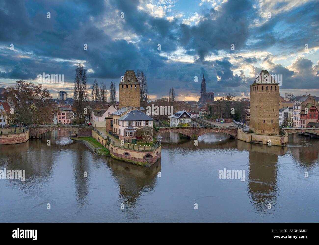 Ponts Couverts außerhalb La Petite France in Straßburg, Elsass, Frankreich, Europa Stockfoto