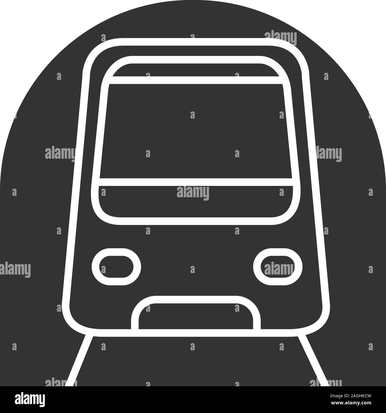 U-glyph Icon. U-Bahn, U-Bahn. Rapid Transit. Silhouette Symbol. Negativer Platz. Vektor isoliert Abbildung Stock Vektor