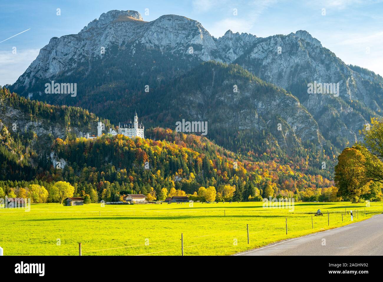 Schloss Neuschwanstein im Herbst, Deutschland Stockfoto