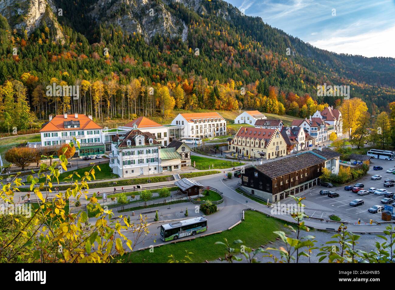 Hohenschwangau, Deutschland - Stadt Suche anzeigen Stockfoto