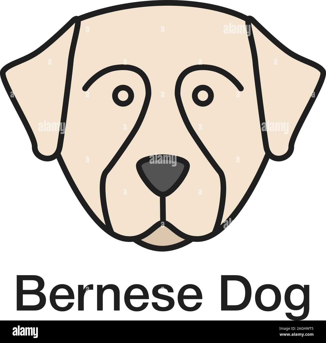 Berner Sennenhund Farbe Symbol. Sennenhund Hund. Isolierte Vector Illustration Stock Vektor