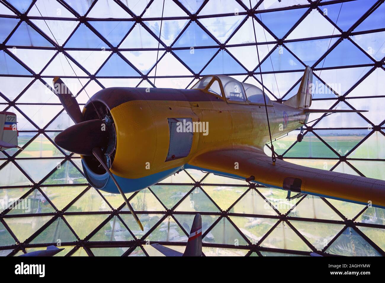 Belgrad, SERBIEN-19 Jun 2019 - Blick auf das Wahrzeichen Aeronautical Museum Belgrad (Ehemaligen jugoslawischen Luftfahrttechnischen Museum) Neben der Belgrader Ni entfernt Stockfoto