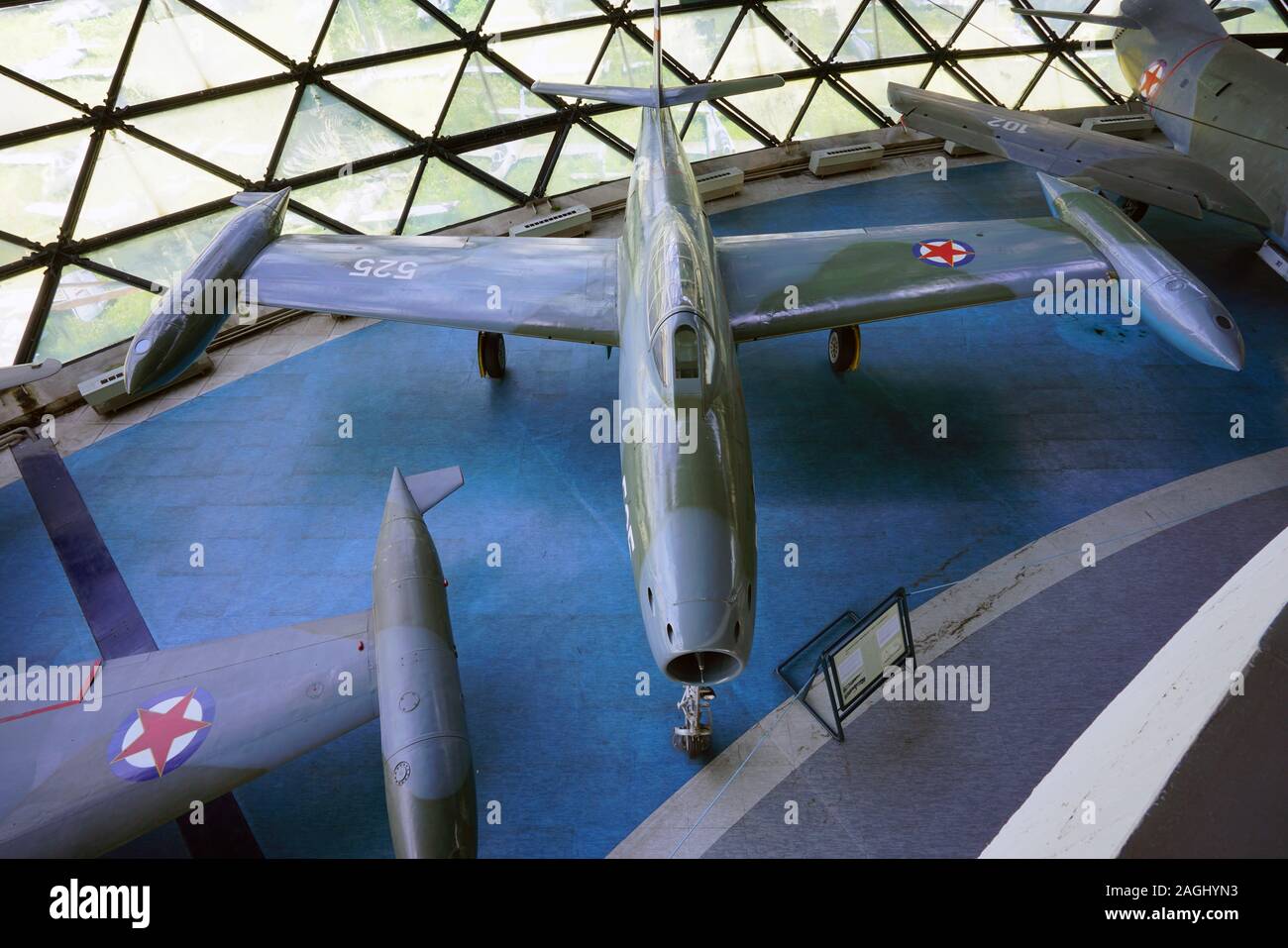 Belgrad, SERBIEN-19 Jun 2019 - Blick auf das Wahrzeichen Aeronautical Museum Belgrad (Ehemaligen jugoslawischen Luftfahrttechnischen Museum) Neben der Belgrader Ni entfernt Stockfoto