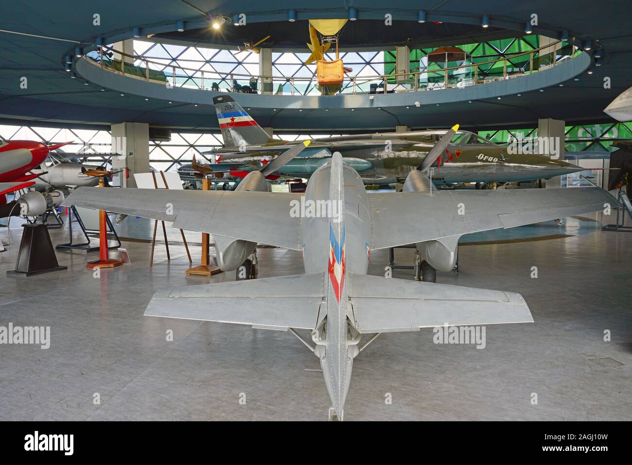 Belgrad, SERBIEN-19 Jun 2019 - Blick auf das Wahrzeichen Aeronautical Museum Belgrad (Ehemaligen jugoslawischen Luftfahrttechnischen Museum) Neben der Belgrader Ni entfernt Stockfoto