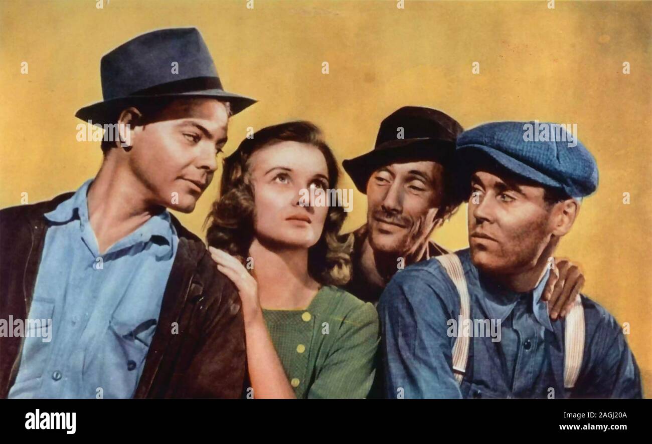DIE TRAUBEN DES ZORNS 1940 20th Century Fox Film mit von links: X Eddie Quillan,Dorris Bowden John Carradine, Henry Fonda, Stockfoto